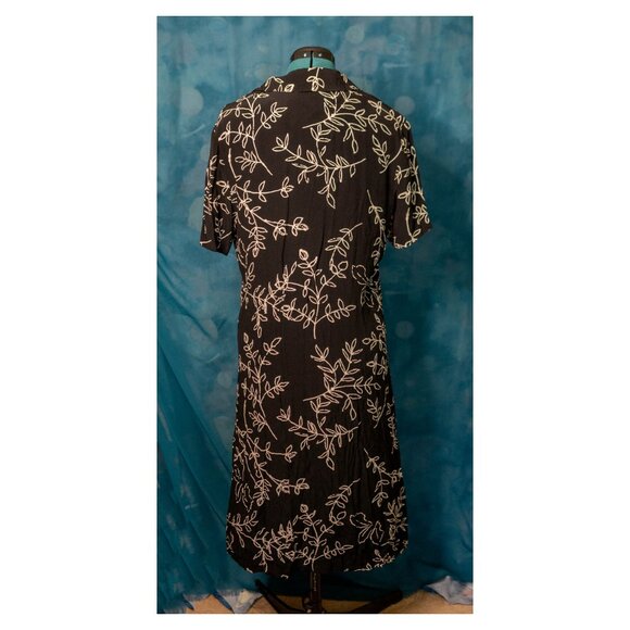 CLEARANCE Vintage Caron Collared Midi Dress Floral Print Size 14 USA Made - Picture 5 of 6